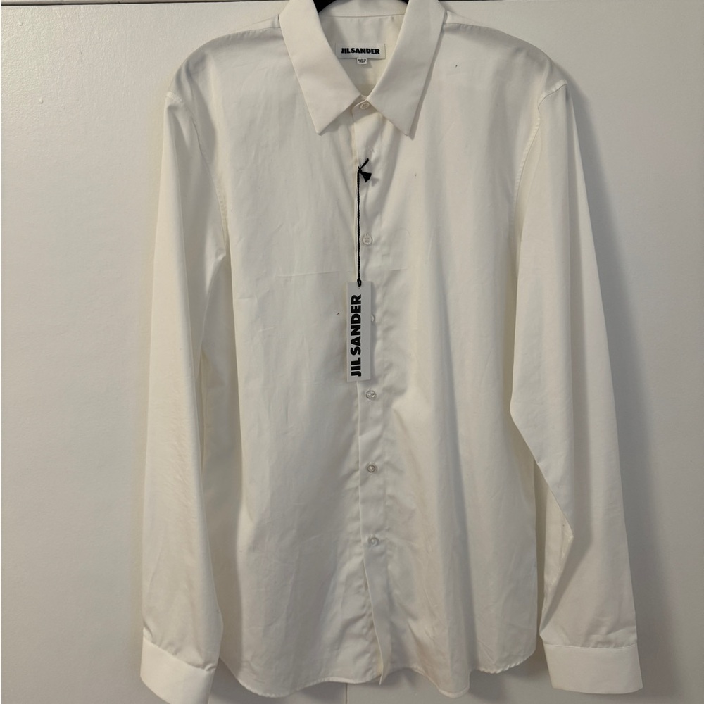 NWT Jil Sander white button-down shirt